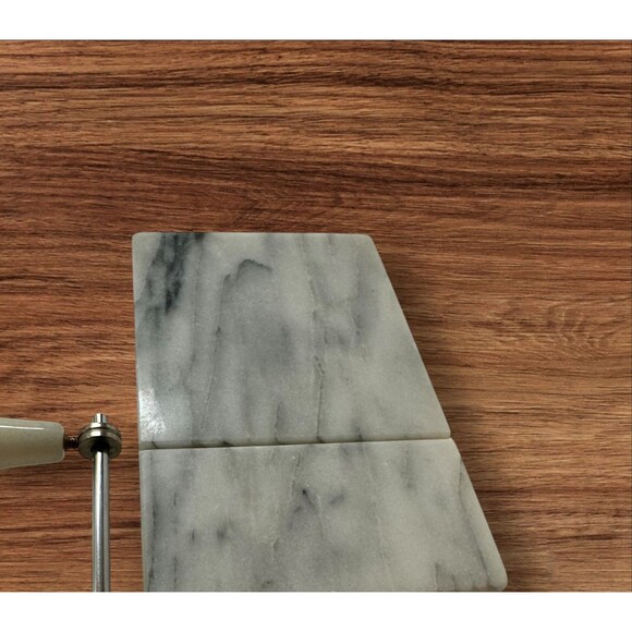 Vintage White Marble Cheese Board With Wire Slicer 5”x 8” Charcuterie - Picture 10 of 11